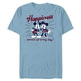 thumbnail image 1 of Disney Mickey Mouse and Minnie Mouse Happiness Retro Vintage - Short Sleeve Blended T-Shirt for Adults - Customized-Ocean Blue, 1 of 5