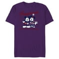 thumbnail image 1 of Disney Mickey Mouse and Minnie Mouse Happiness Retro Vintage - Short Sleeve Blended T-Shirt for Adults - Customized-Purple, 1 of 5