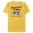 thumbnail image 1 of Disney Mickey Mouse and Minnie Mouse Happiness Retro Vintage - Short Sleeve Blended T-Shirt for Adults - Customized-Yellow, 1 of 5