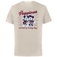 thumbnail image 1 of Disney Mickey Mouse and Minnie Mouse Happiness Retro Vintage - Short Sleeve Cotton T-Shirt for Adults - Customized-Natural, 1 of 5