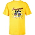 thumbnail image 1 of Disney Mickey Mouse and Minnie Mouse Happiness Retro Vintage - Short Sleeve T-Shirt for Kids - Customized-Yellow, 1 of 5