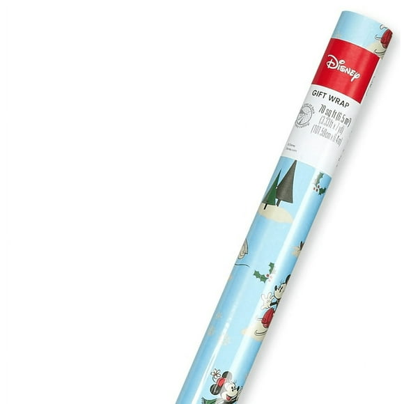 Disney Mickey Mouse and Minnie Mouse Light Blue Holiday Wrapping Paper 40 in. (70 sq. ft.)