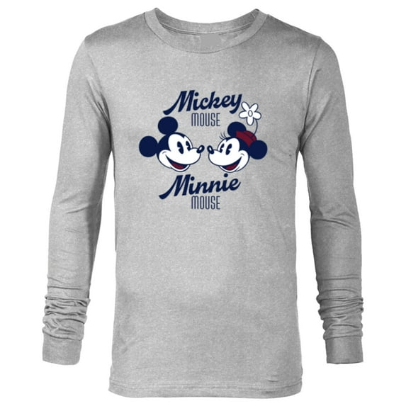 Disney Mickey Mouse and Minnie Mouse Together Retro Vintage - Long Sleeve T-Shirt for Men - Customized-Athletic Heather