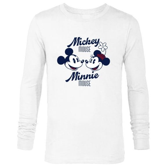 Disney Mickey Mouse and Minnie Mouse Together Retro Vintage - Long Sleeve T-Shirt for Men - Customized-White
