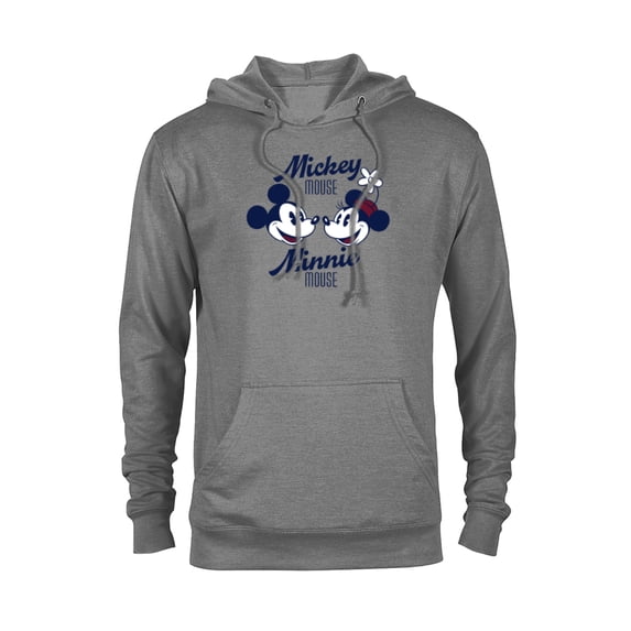 Disney Mickey Mouse and Minnie Mouse Together Retro Vintage - Pullover Hoodie for Adults - Customized-Athletic Heather