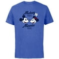 thumbnail image 1 of Disney Mickey Mouse and Minnie Mouse Together Retro Vintage - Short Sleeve Cotton T-Shirt for Adults - Customized-Royal Heather, 1 of 5