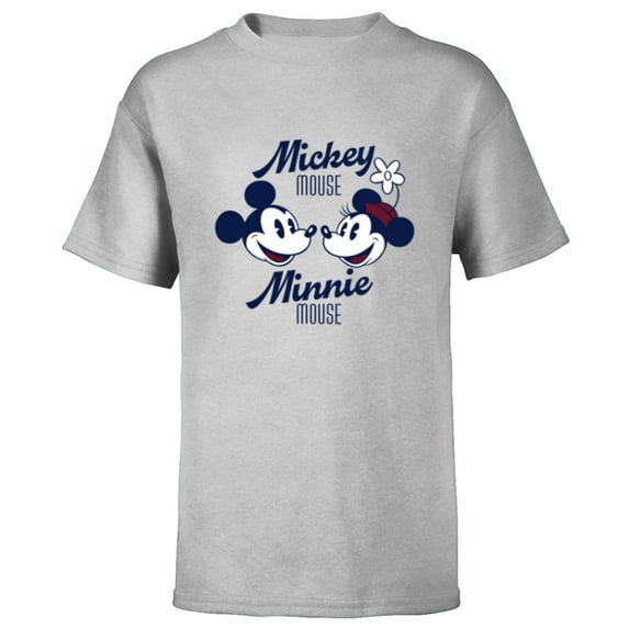 Disney Mickey Mouse and Minnie Mouse Together Retro Vintage - Short Sleeve T-Shirt for Kids - Customized-Athletic Heather
