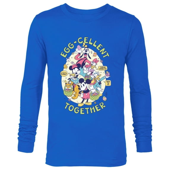 Disney Mickey Mouse and Pals Easter Egg-Cellent Together - Long Sleeve T-Shirt for Men - Customized-Navy
