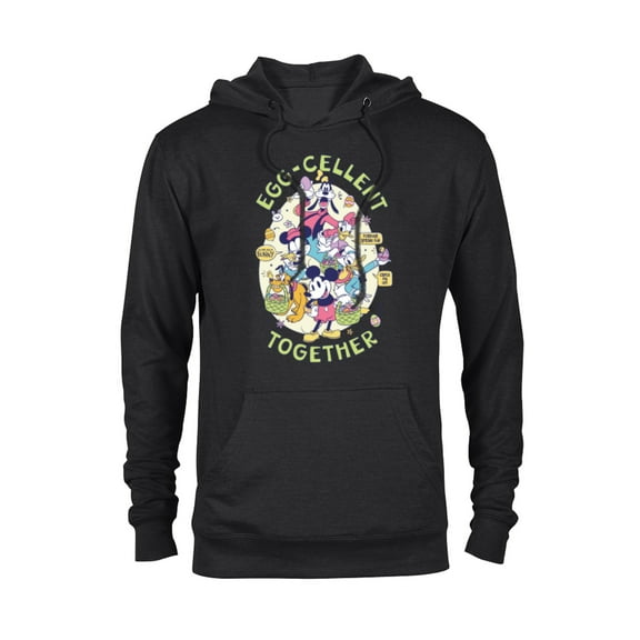 Disney Mickey Mouse and Pals Easter Egg-Cellent Together - Pullover Hoodie for Adults - Customized-Black