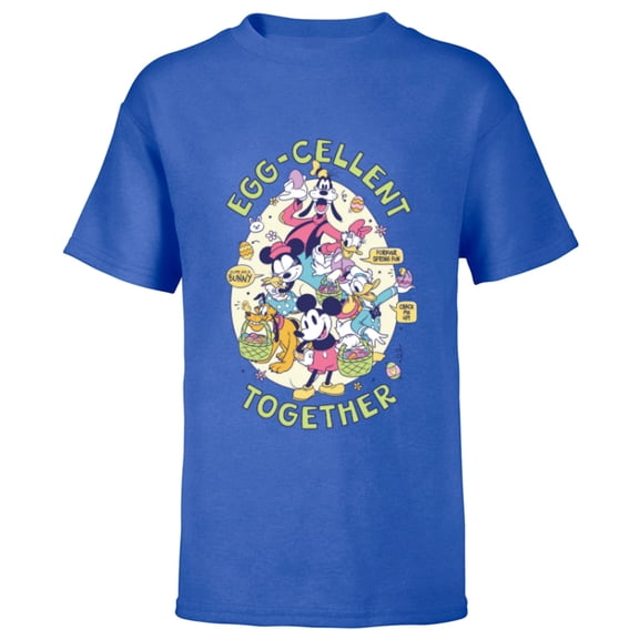 Disney Mickey Mouse and Pals Easter Egg-Cellent Together - Short Sleeve T-Shirt for Kids - Customized-Royal