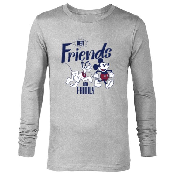 Disney Mickey Mouse and Pluto Best Friends Retro Vintage - Long Sleeve T-Shirt for Men - Customized-Athletic Heather