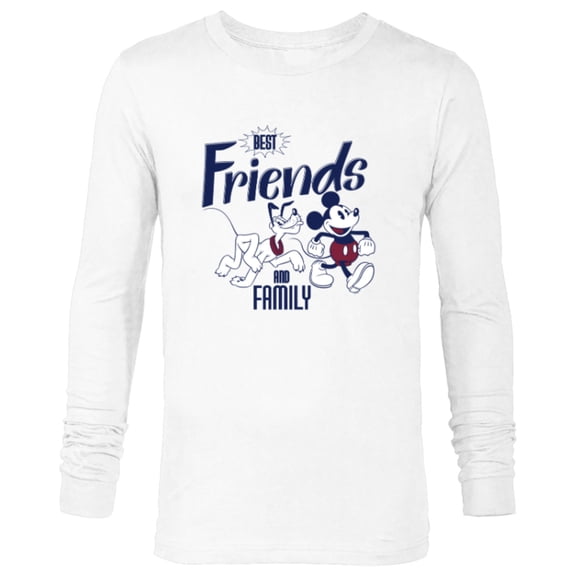 Disney Mickey Mouse and Pluto Best Friends Retro Vintage - Long Sleeve T-Shirt for Men - Customized-White