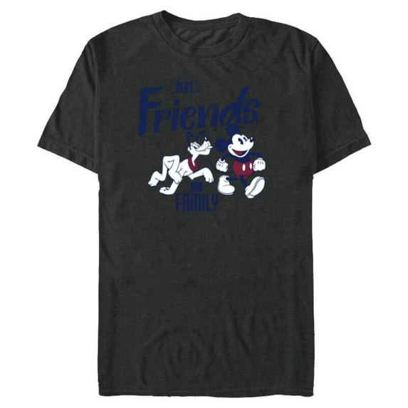 Disney Mickey Mouse and Pluto Best Friends Retro Vintage - Short Sleeve Blended T-Shirt for Adults - Customized-Dark Heather