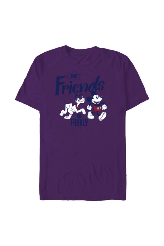 Mickey Mouse and Pluto Best Friends Retro Vintage - Short Sleeve Blended T-Shirt for Adults - Customized-Purple