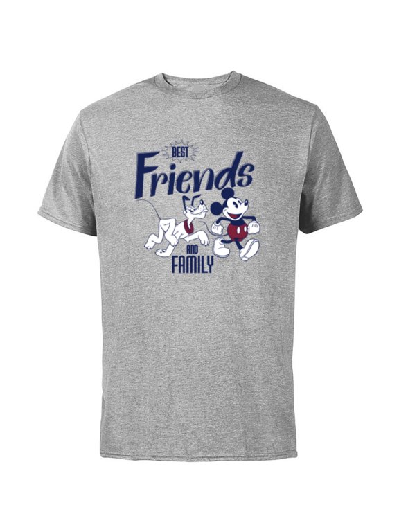 Mickey Mouse and Pluto Best Friends Retro Vintage - Short Sleeve Cotton T-Shirt for Adults - Customized-Athletic Heather