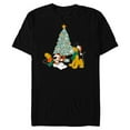 thumbnail image 1 of Disney Mickey Mouse and Pluto Christmas Letter to Santa - Short Sleeve Blended T-Shirt for Adults - Customized-Black, 1 of 5