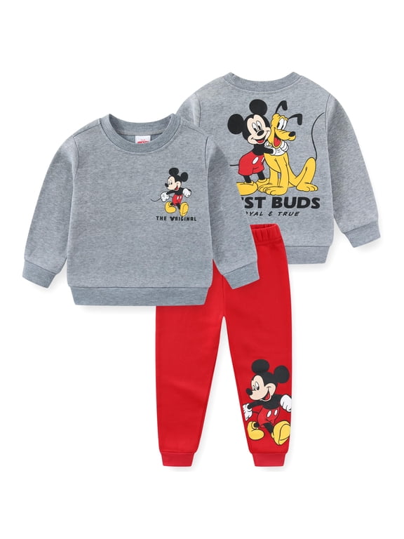 Mickey Mouse and Pluto Sweatshirt and Pants Set (Boys), 2 Piece Set, Sizes 12M-5