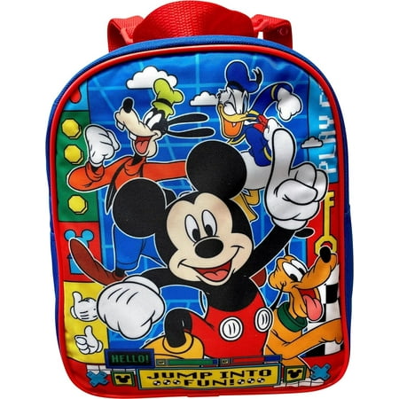 Disney Mickey Mouse by Ruz Kids Polyester Backpack with Zipper Closure, Blue