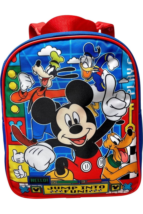 Disney Mickey Mouse by Ruz Kids Polyester Backpack with Zipper Closure, Blue