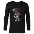 thumbnail image 1 of Disney Mickey Mouse with American Flag USA Fourth of July - Long Sleeve T-Shirt for Men - Customized-Black, 1 of 5