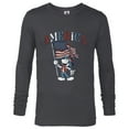 thumbnail image 1 of Disney Mickey Mouse with American Flag USA Fourth of July - Long Sleeve T-Shirt for Men - Customized-Charcoal Heather, 1 of 5