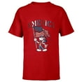 thumbnail image 1 of Disney Mickey Mouse with American Flag USA Fourth of July - Short Sleeve T-Shirt for Kids - Customized-Red, 1 of 5