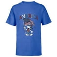 thumbnail image 1 of Disney Mickey Mouse with American Flag USA Fourth of July - Short Sleeve T-Shirt for Kids - Customized-Royal, 1 of 5