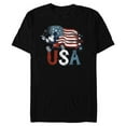 thumbnail image 1 of Disney Mickey Mouse with Flute America USA Flag 4th of July - Short Sleeve Blended T-Shirt for Adults - Customized-Black, 1 of 5