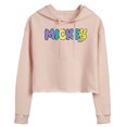 thumbnail image 1 of Disney - Mickey Multicolor Hand Peace Sign - Juniors Cropped Pullover Hoodie, 1 of 5