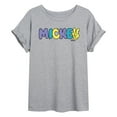 thumbnail image 1 of Disney - Mickey Multicolor Hand Peace Sign - Juniors Ideal Flowy Muscle T-Shirt, 1 of 5