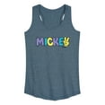 thumbnail image 1 of Disney - Mickey Multicolor Hand Peace Sign - Women's Racerback Tank Top, 1 of 5