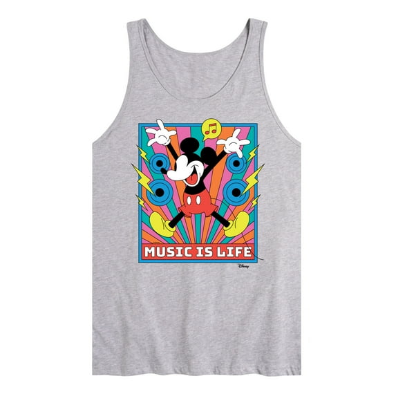 Disney - Mickey Music Is Life- Men's Sleeveless Graphic Tank Top