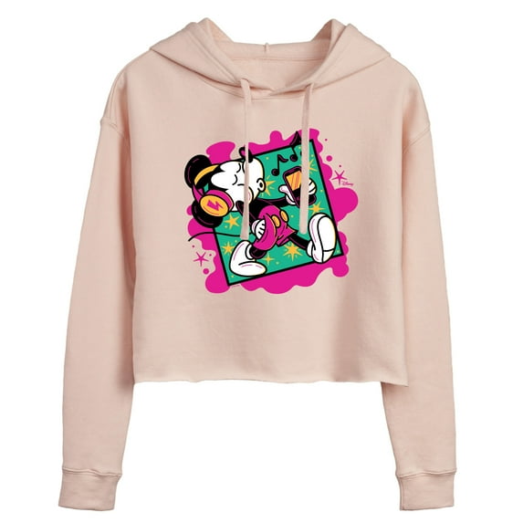 Disney - Mickey Music Stroll - Juniors Cropped Pullover Hoodie