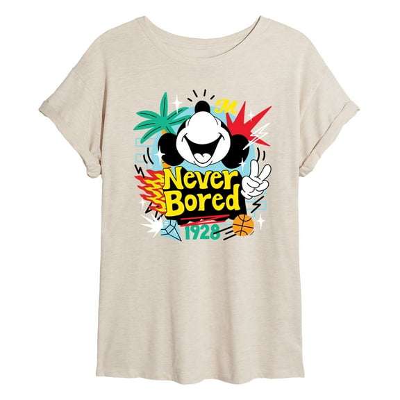 Disney - Mickey Never Bored - Juniors Ideal T-Shirt