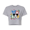 thumbnail image 1 of Disney - Mickey Oh Boy 90s - Juniors Cropped Cotton Blend T-Shirt, 1 of 5