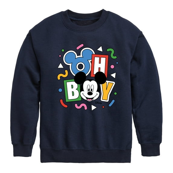 Disney - Mickey Oh Boy 90s - Toddler & Youth Crewneck Fleece Sweatshirt