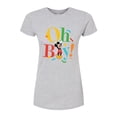 thumbnail image 1 of Disney - Mickey Oh Boy  - Juniors Fitted Graphic T-Shirt, 1 of 5