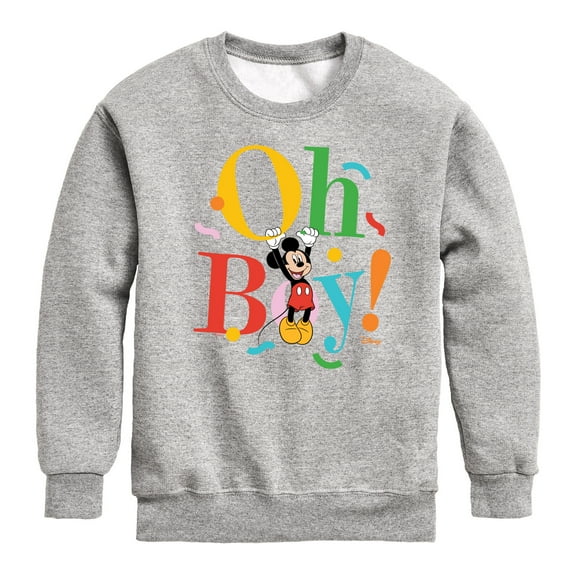 Disney - Mickey Oh Boy - Toddler & Youth Crewneck Fleece Sweatshirt