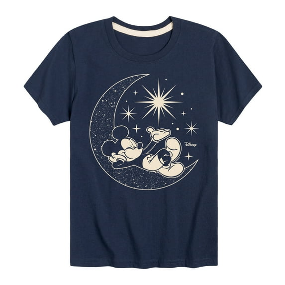 Disney - Mickey On Celestial Moon - Toddler & Youth Short Sleeve Graphic T-Shirt