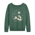thumbnail image 1 of Disney - Mickey On Celestial Moon - Women's Lightweight French Terry Long Sleeve Shirt, 1 of 5