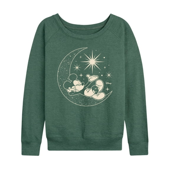 Disney - Mickey On Celestial Moon - Women's Lightweight French Terry Long Sleeve Shirt