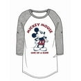thumbnail image 1 of Disney Mickey Mouse Raglan 3/4 Sleeve (Womens or Womens Plus) XS-XXL, 1 of 1
