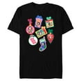 thumbnail image 1 of Disney Mickey & Pals Christmas Holiday Icon Sticker Style - Short Sleeve Blended T-Shirt for Adults - Customized-Black, 1 of 5