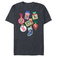 thumbnail image 1 of Disney Mickey & Pals Christmas Holiday Icon Sticker Style - Short Sleeve Blended T-Shirt for Adults - Customized-Navy Heather, 1 of 5