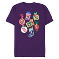 thumbnail image 1 of Disney Mickey & Pals Christmas Holiday Icon Sticker Style - Short Sleeve Blended T-Shirt for Adults - Customized-Purple, 1 of 5