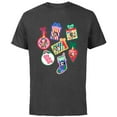 thumbnail image 1 of Disney Mickey & Pals Christmas Holiday Icon Sticker Style - Short Sleeve Cotton T-Shirt for Adults - Customized-Charcoal, 1 of 5