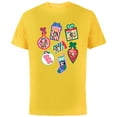 thumbnail image 1 of Disney Mickey & Pals Christmas Holiday Icon Sticker Style - Short Sleeve Cotton T-Shirt for Adults - Customized-Yellow, 1 of 5
