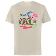 thumbnail image 1 of Disney Mickey & Pals Christmas Holiday Team Nice…and Naughty - Short Sleeve Cotton T-Shirt for Adults - Customized-Natural, 1 of 5