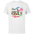 thumbnail image 1 of Disney Mickey & Pals Christmas Holiday Team Nice…and Naughty - Short Sleeve Cotton T-Shirt for Adults - Customized-White, 1 of 5