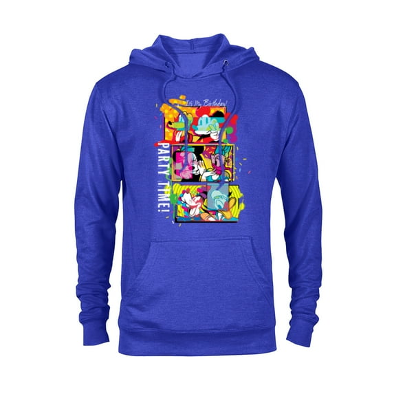 Disney Mickey & Pals Color Blast It’s My Birthday Party Time - Pullover Hoodie for Adults - Customized-Royal